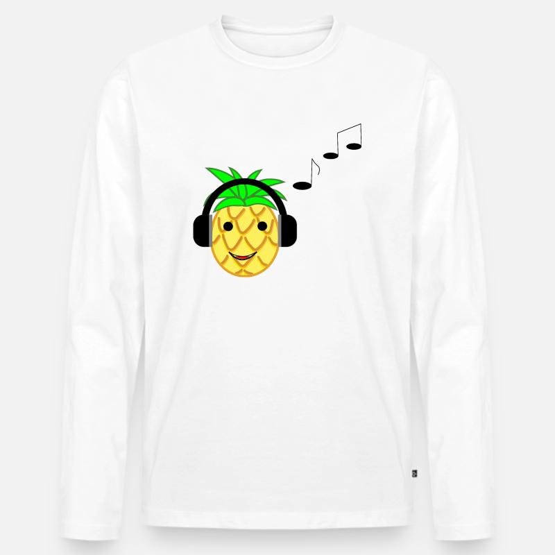 Ananas - Männer Premium Bio Langarmshirt - Weiß