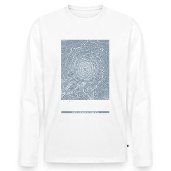 Cotopaxi | Map Topography Grunge - Men's Premium Organic Long Sleeve Shirt - white - Front - Nico (187cm)
