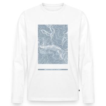 Hoher Dachstein | Map topography Grunge - Men's Premium Organic Long Sleeve Shirt - white - Front - Nico (187cm)