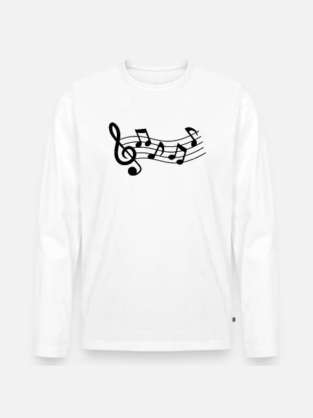 Bladmuziek notities muziek noot muziek muzikanten - Mannen Premium Bio shirt met lange mouwen - 