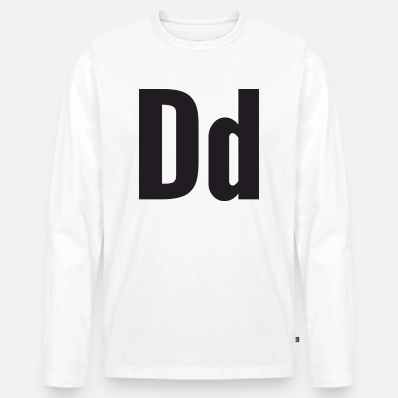 Buchstabe D - Männer Premium Bio Langarmshirt - Weiß