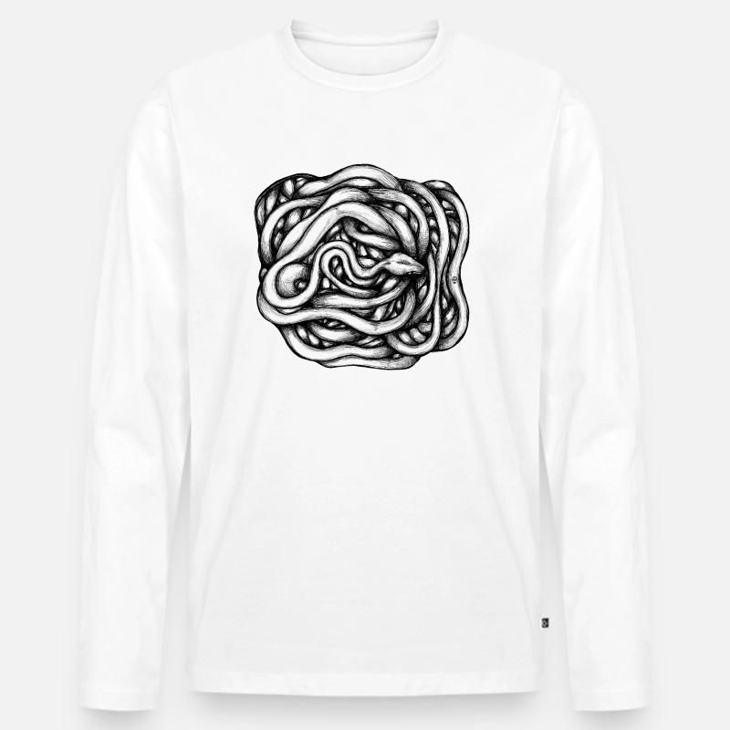 Schlange unendlich - Männer Premium Bio Langarmshirt - Weiß