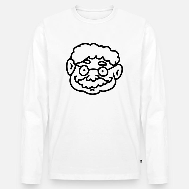Opa - Wissenschaftler - line - Männer Premium Bio Langarmshirt - Weiß
