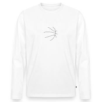ballon de basket Basketball - T-shirt manches longues Premium bio Homme - blanc - Devant - Nico (187cm)