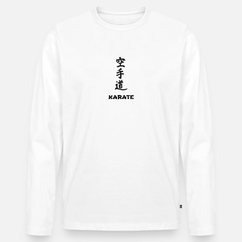 Kanji Karate - Männer Premium Bio Langarmshirt - Weiß