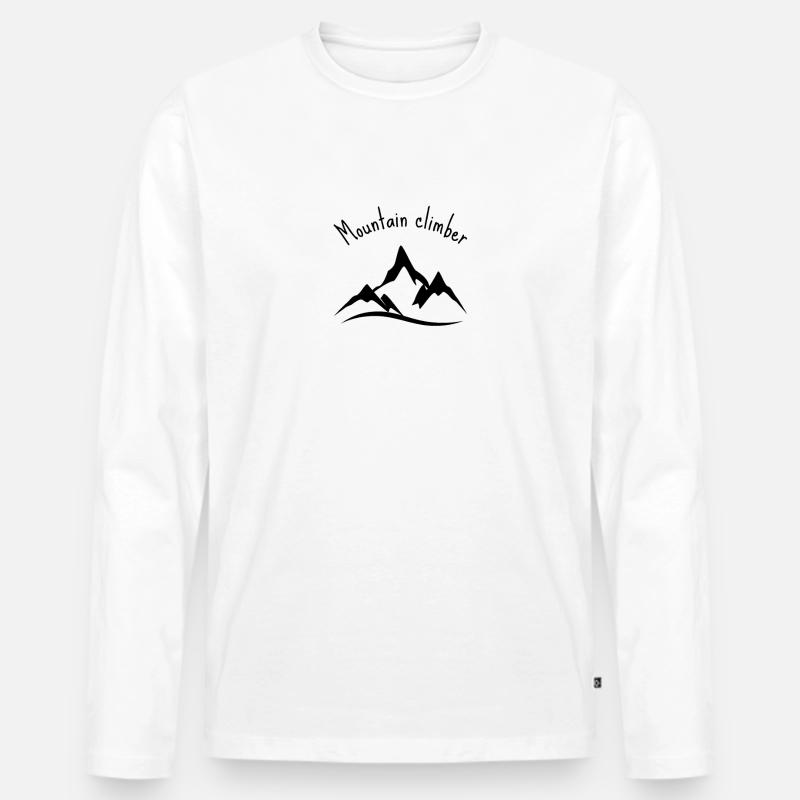 Bergsteiger - Männer Premium Bio Langarmshirt - Weiß
