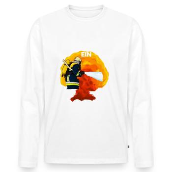 Feuerwehr Freiwillige Feuerwehr Hobby Feuerwehr - Männer Premium Bio Langarmshirt - Weiß - Vorne - Nico (187cm)
