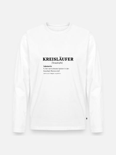 Lustig Handball Kreisläufer - Männer Premium Bio Langarmshirt - Weiß