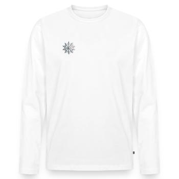 Polygone de flocon de neige - T-shirt manches longues Premium bio Homme - blanc - Devant - Nico (187cm)