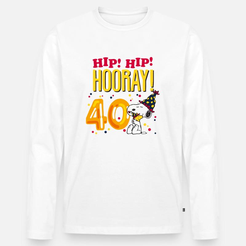 Peanuts 40 Jahre Geburtstagsdesign Mit Spruch - Männer Premium Bio Langarmshirt - Weiß