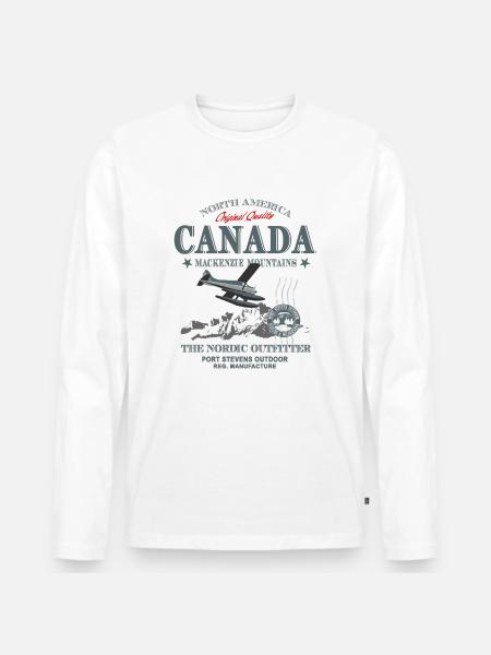 Canada - Aircraft - Männer Premium Bio Langarmshirt - Weiß