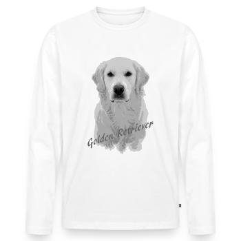Golden retriever - T-shirt manches longues Premium bio Homme - blanc - Devant - Nico (187cm)