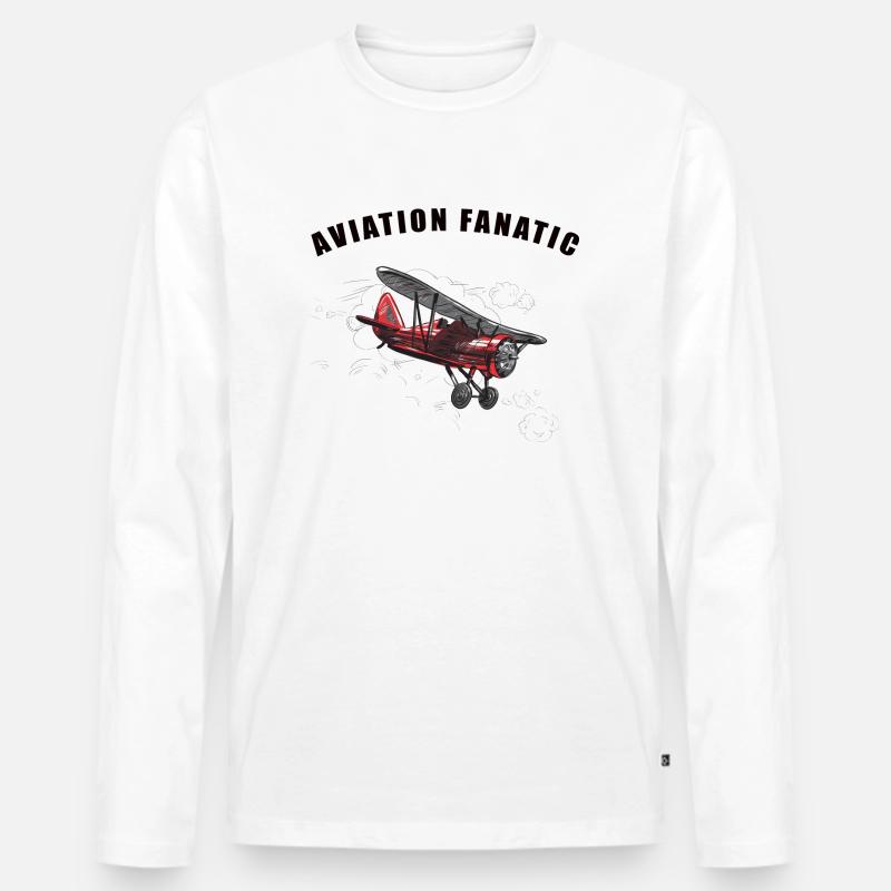 Luftfahrtfanatiker - Männer Premium Bio Langarmshirt - Weiß
