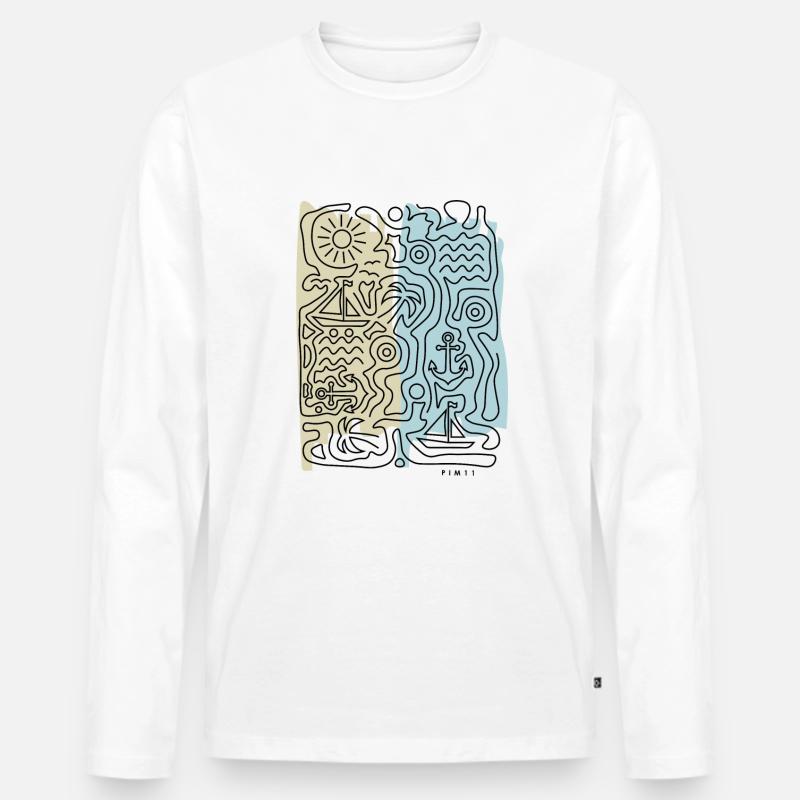 Summer vibes (farbig) - Männer Premium Bio Langarmshirt - Weiß