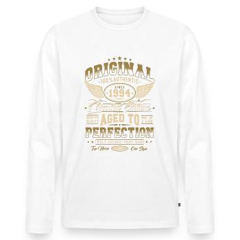 Original 1994 Vintage Born Cadeau d’anniversaire - T-shirt manches longues Premium bio Homme - blanc - Devant - Nico (187cm)