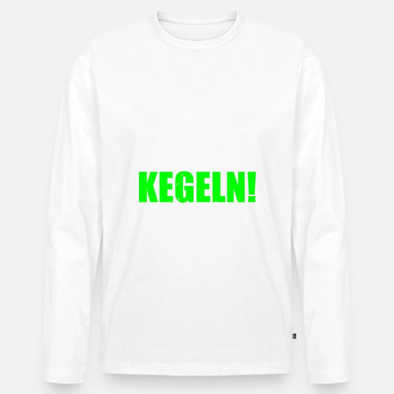 Echte Männer kegeln - Männer Premium Bio Langarmshirt - Weiß
