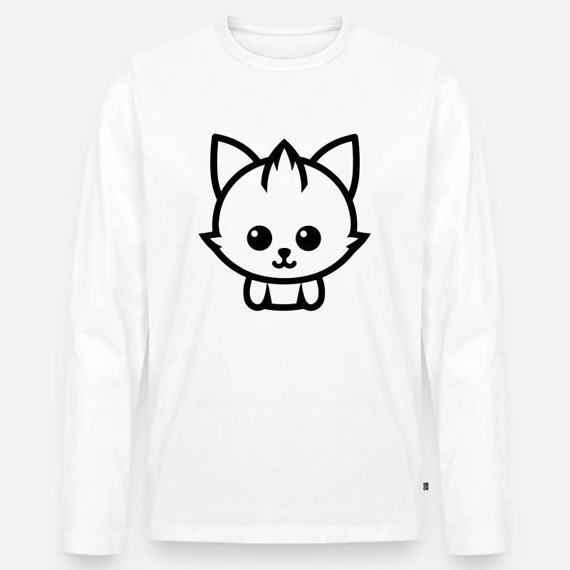 Fuchs - Männer Premium Bio Langarmshirt - Weiß