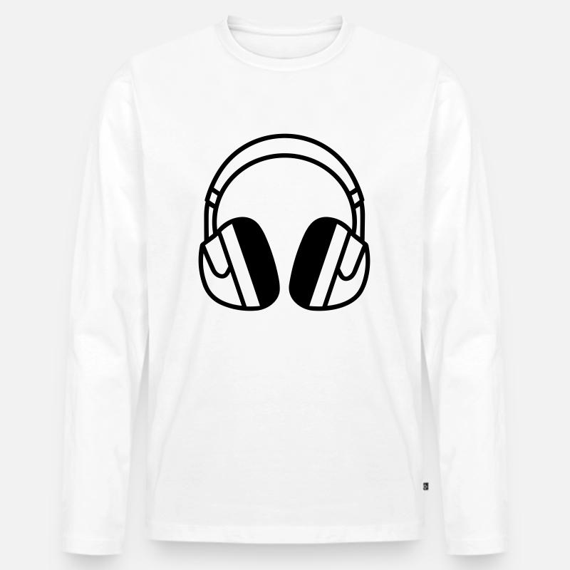 Gaming-Headset - Männer Premium Bio Langarmshirt - Weiß