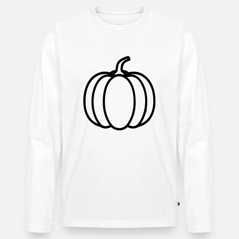 Kürbis - Männer Premium Bio Langarmshirt - Weiß