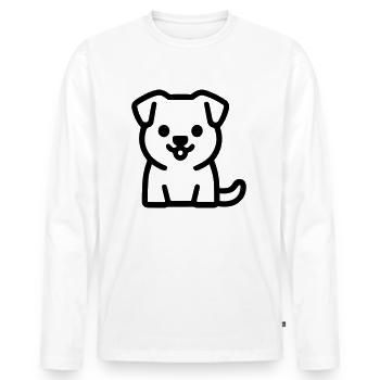 Chien - T-shirt manches longues Premium bio Homme - blanc - Devant - Nico (187cm)