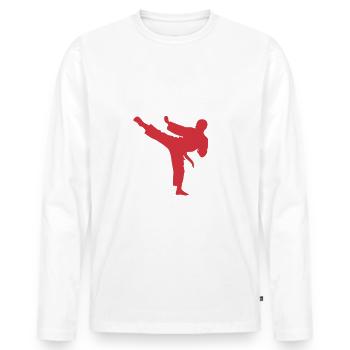 Karate Kampfsport Kämpfer Karate - Männer Premium Bio Langarmshirt - Weiß - Vorne - Nico (187cm)