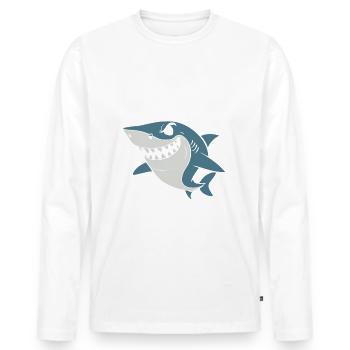 Requin Requin Requins Requin - T-shirt manches longues Premium bio Homme - blanc - Devant - Nico (187cm)