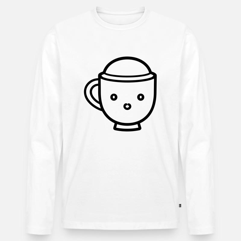 Kaffeebecher - Männer Premium Bio Langarmshirt - Weiß