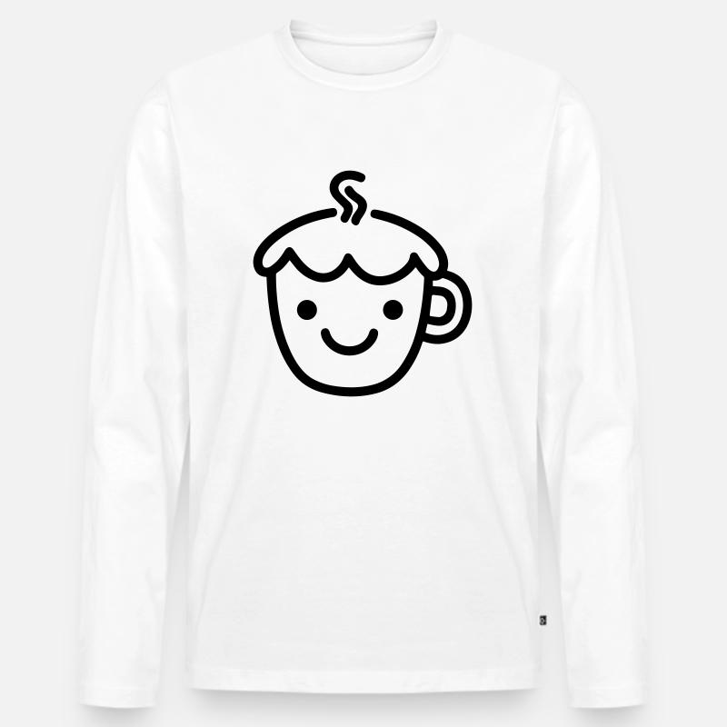 Kaffeebecher - Männer Premium Bio Langarmshirt - Weiß