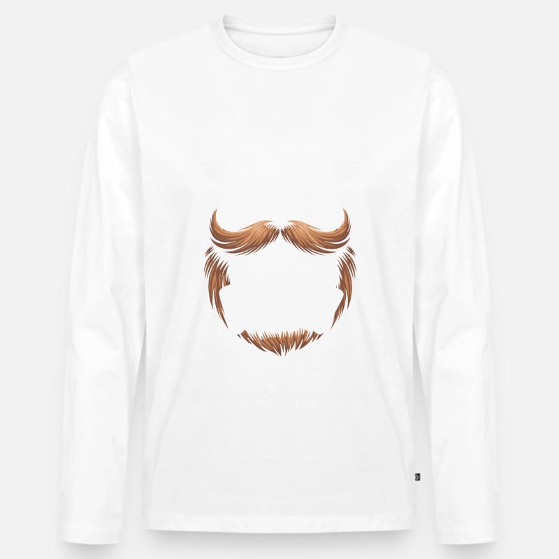 Bart Schnurrbart Bärtige Männer - Männer Premium Bio Langarmshirt - Weiß
