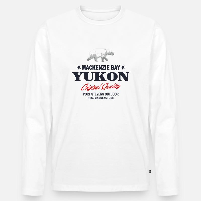 Yukon - Polar Bear - Eisbär - Männer Premium Bio Langarmshirt - Weiß