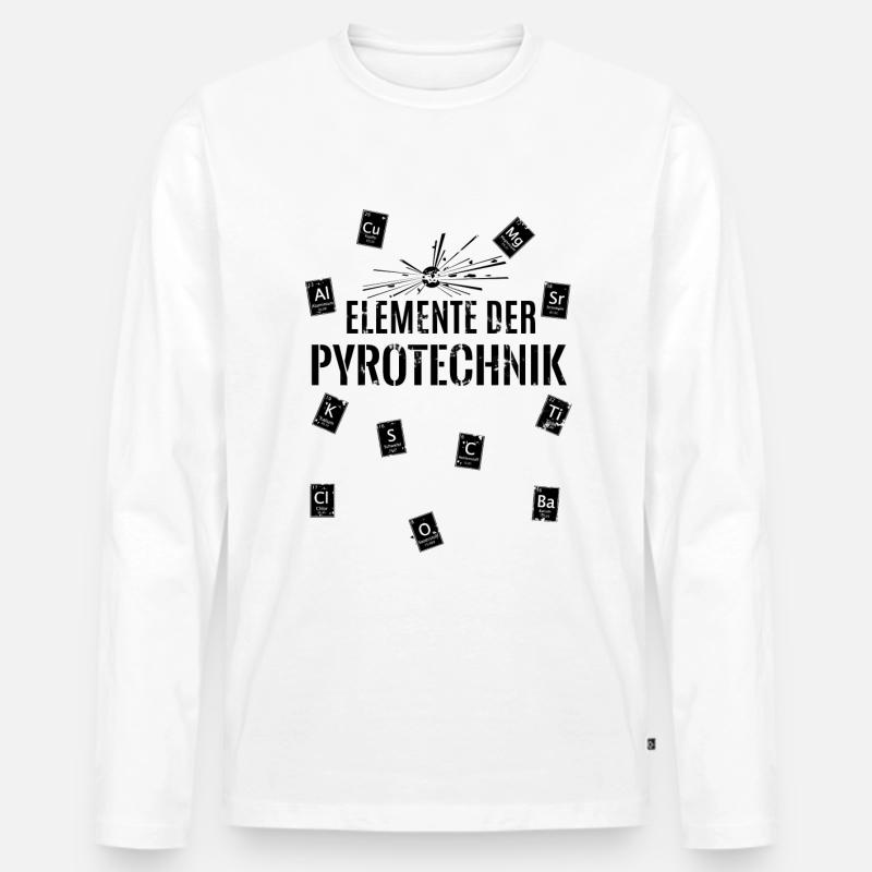 Pyro Elemente - Männer Premium Bio Langarmshirt - Weiß