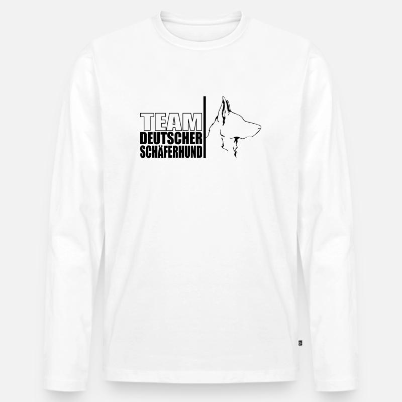 TEAM Deutscher Schäferhund Hunde Wilsigns - Männer Premium Bio Langarmshirt - Weiß