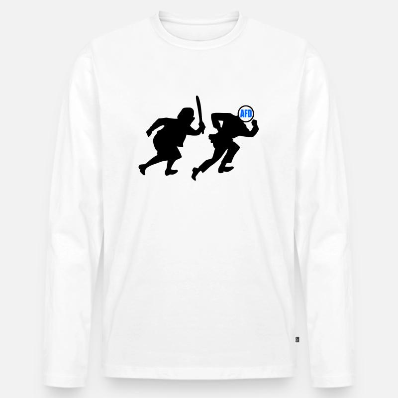 Omas gegen afd - Männer Premium Bio Langarmshirt - Weiß