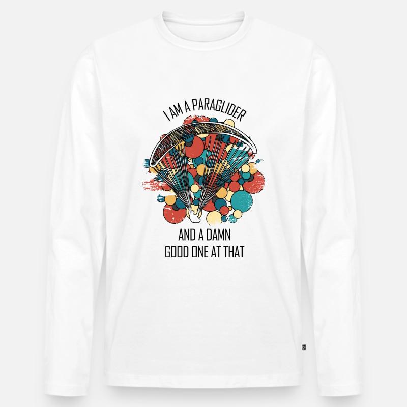 Paragliding Gleitschirm Paragleiter Paraglider - Männer Premium Bio Langarmshirt - Weiß