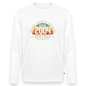 2004 Vintage Born Man Myth Legend - T-shirt manches longues Premium bio Homme - blanc - Devant - Nico (187cm)