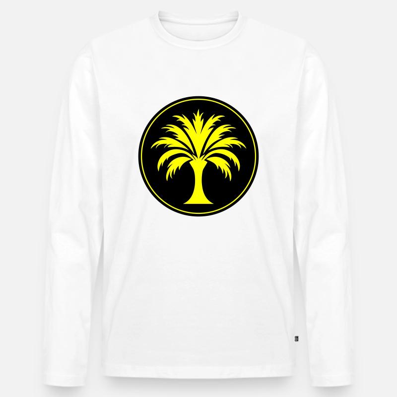 Palme Symbol - Männer Premium Bio Langarmshirt - Weiß