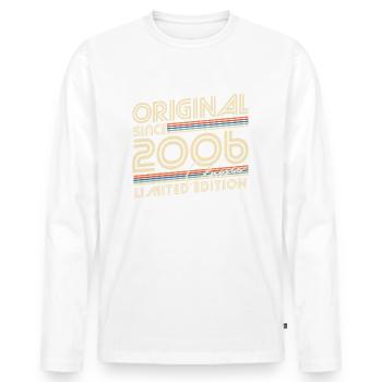 Original Since 2006 Vintage Birthday Gift - Men's Premium Organic Long Sleeve Shirt - white - Front - Nico (187cm)
