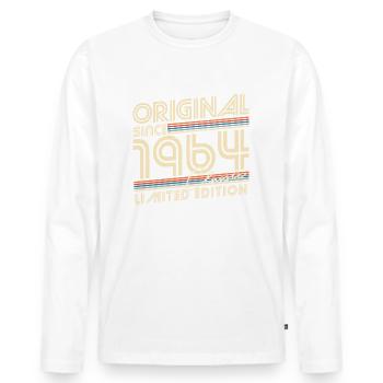 Original seit 1964 Jahrgang Geburtstag Geschenk - Männer Premium Bio Langarmshirt - Weiß - Vorne - Nico (187cm)