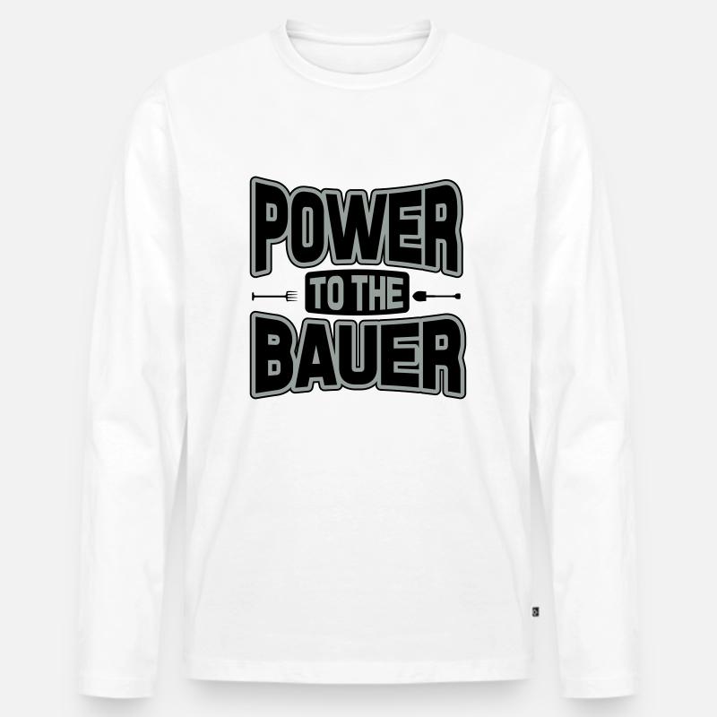 Power to the Bauer - Männer Premium Bio Langarmshirt - Weiß