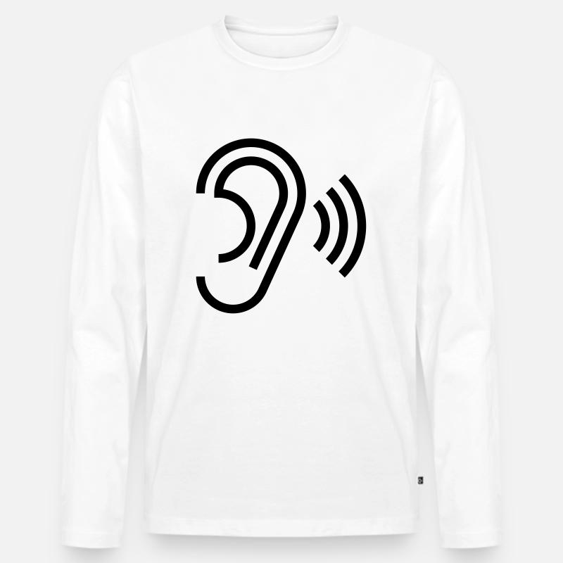 Ohr - Männer Premium Bio Langarmshirt - Weiß
