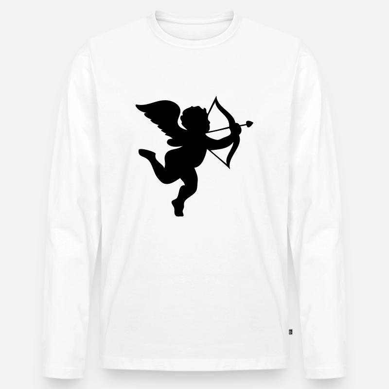 Amor Engel - Männer Premium Bio Langarmshirt - Weiß
