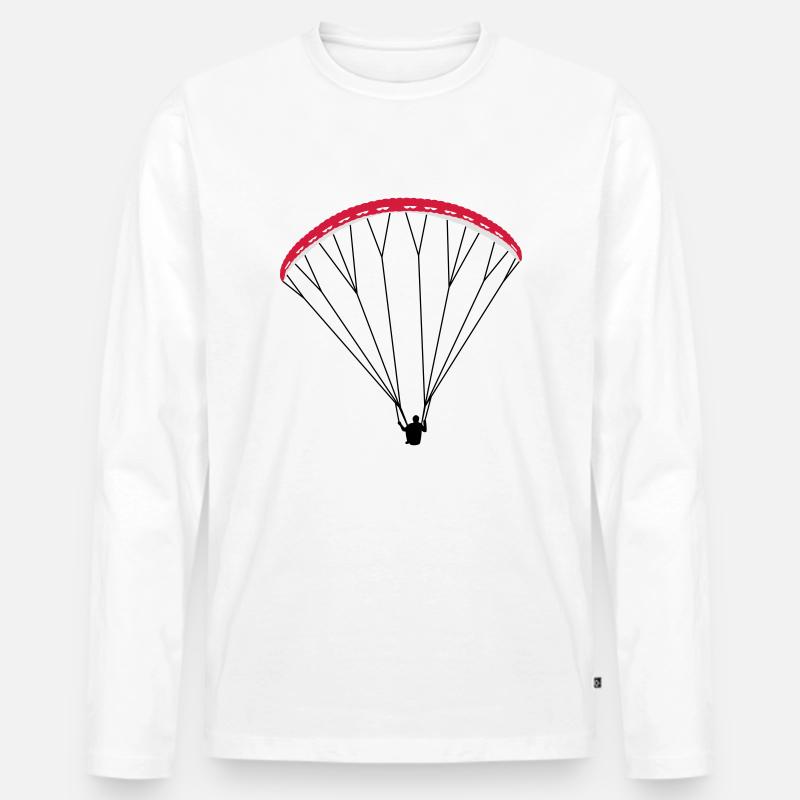 Paraglider Gleitschirm - Männer Premium Bio Langarmshirt - Weiß