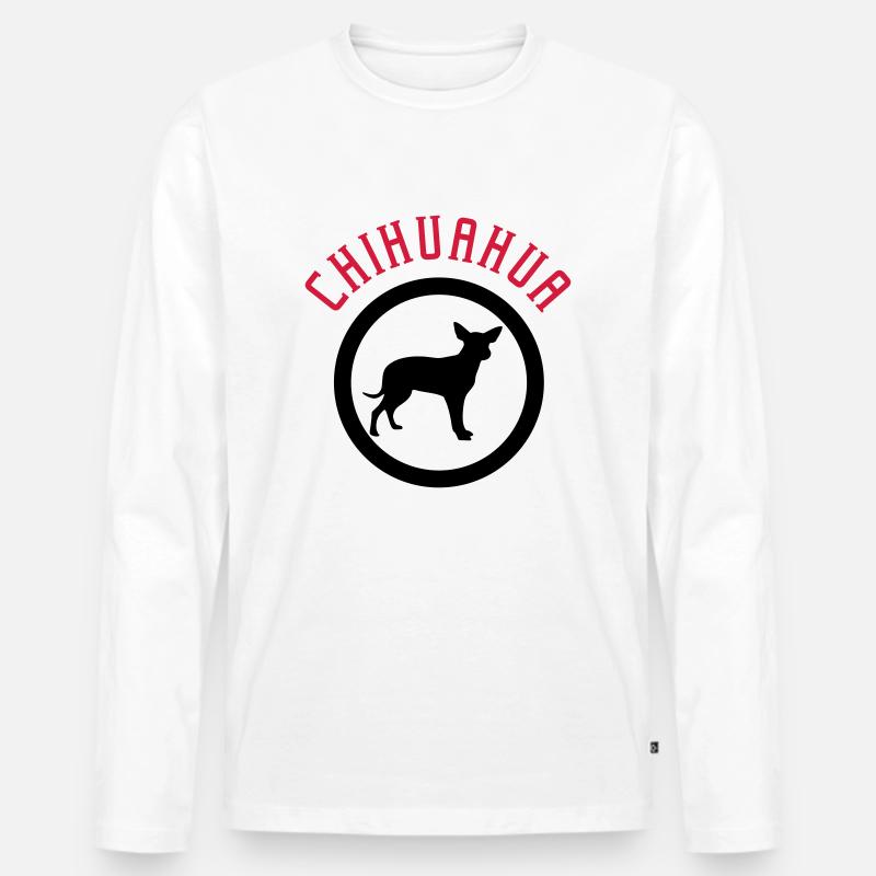 Chihuahua 2c - Männer Premium Bio Langarmshirt - Weiß