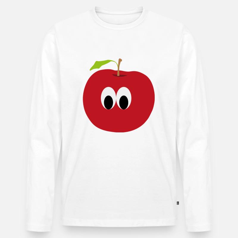 Apfel - Männer Premium Bio Langarmshirt - Weiß