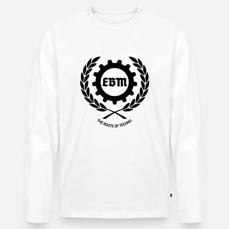 EBM Roots of Techno - Männer Premium Bio Langarmshirt - Weiß