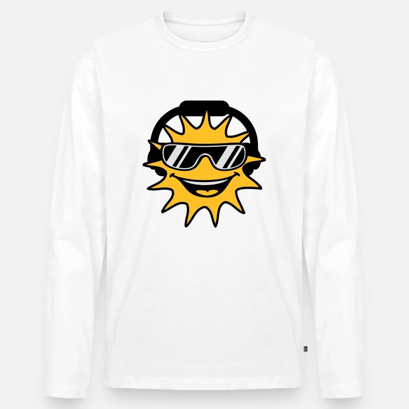 Cool Sun - Männer Premium Bio Langarmshirt - Weiß