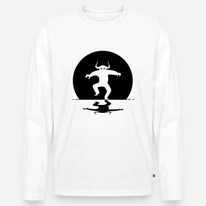 DancingDevil - Männer Premium Bio Langarmshirt - Weiß