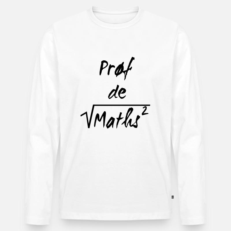 Prof de maths - Männer Premium Bio Langarmshirt - Weiß