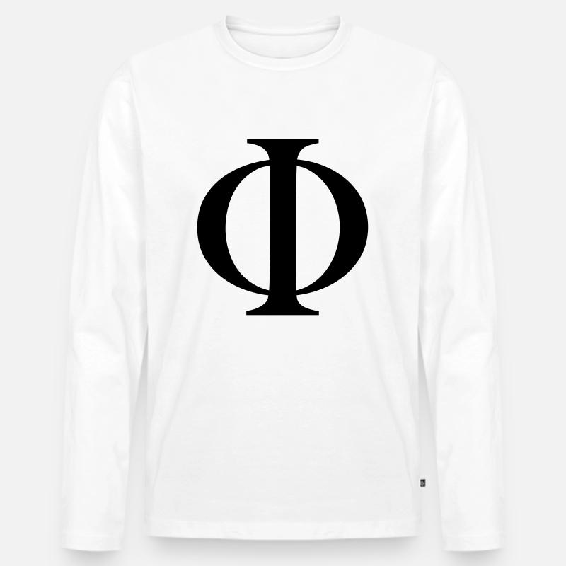 phi - Männer Premium Bio Langarmshirt - Weiß