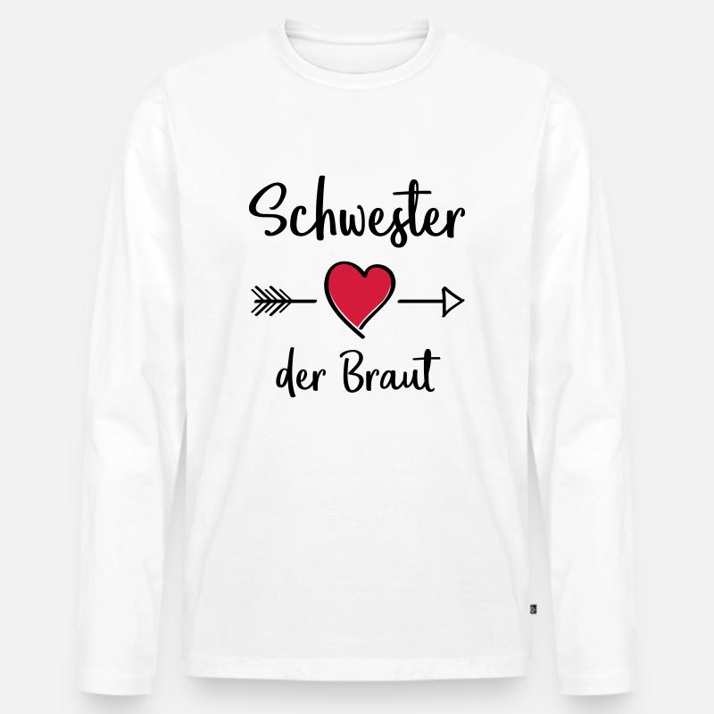schwester der braut - Männer Premium Bio Langarmshirt - Weiß